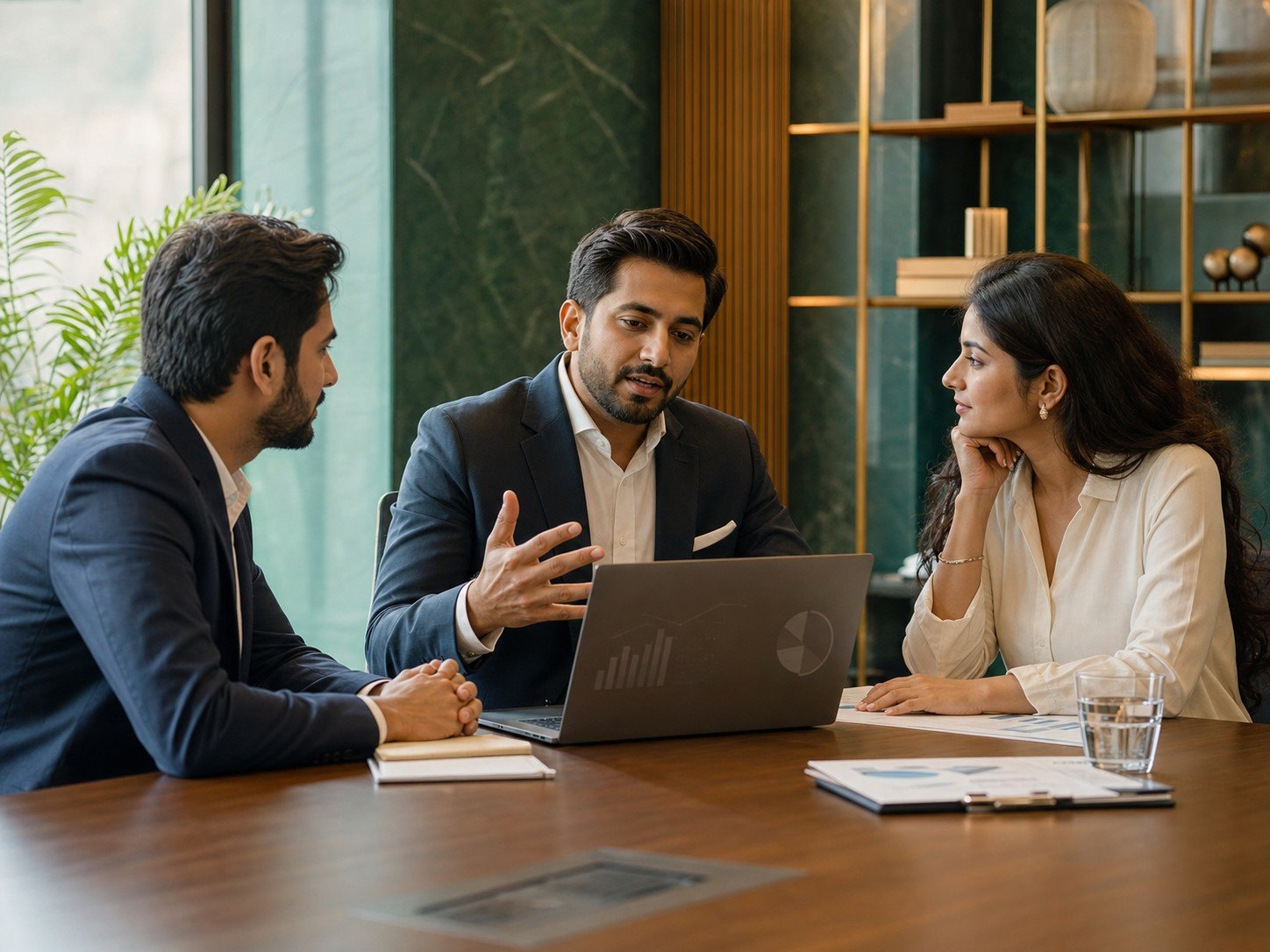 Business advisor discussing growth strategy with a client